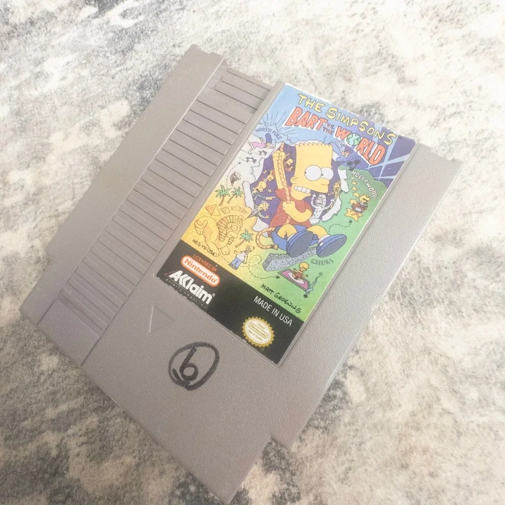 The Simpsons Bart vs the World NES Nintendo Entertainment System Game Cartridge